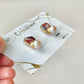 Imari Ware Kintsugi Titanium Earrings Gold Carnelian