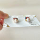 Imari Ware Kintsugi Titanium Earrings Gold Carnelian