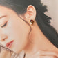 Imari Ware Kintsugi Titanium Earrings Gold Carnelian