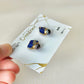 Imari Ware Kintsugi Titanium Earrings Gold Carnelian