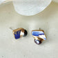 Imari Ware Kintsugi Titanium Earrings Gold Carnelian