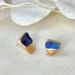 Imari Ware Kintsugi Titanium Earrings Gold Carnelian