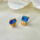 Imari Ware Kintsugi Titanium Earrings Gold Carnelian