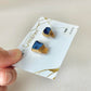 Imari Ware Kintsugi Titanium Earrings Gold Carnelian