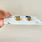 Imari Ware Kintsugi Titanium Earrings Gold Carnelian