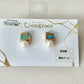 Imari Ware Kintsugi Titanium Earrings Gold Carnelian