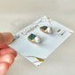 Imari Ware Kintsugi Titanium Earrings Gold Carnelian