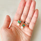 Imari Ware Kintsugi Titanium Earrings Gold Carnelian