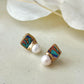 Imari Ware Kintsugi Titanium Earrings Gold Carnelian