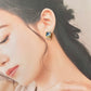 Imari Ware Kintsugi Titanium Earrings Gold Carnelian