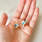 Imari Ware Kintsugi Titanium Earrings Gold Carnelian