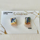 Imari Ware Kintsugi Titanium Earrings Gold Carnelian