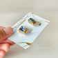 Imari Ware Kintsugi Titanium Earrings Gold Carnelian
