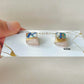 Imari Ware Kintsugi Titanium Earrings Gold Carnelian