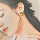 Imari Ware Kintsugi Titanium Earrings Gold Carnelian