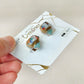 Imari Ware Kintsugi Titanium Earrings Gold Carnelian