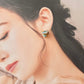 Imari Ware Kintsugi Titanium Earrings Gold Carnelian