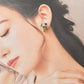 Imari Ware Kintsugi Titanium Earrings Gold Carnelian
