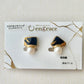 Imari Ware Kintsugi Titanium Earrings Gold Carnelian