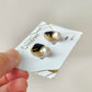 Imari Ware Kintsugi Titanium Earrings Gold Carnelian