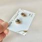 Imari Ware Kintsugi Titanium Earrings Gold Carnelian