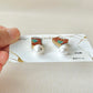 Imari Ware Kintsugi Titanium Earrings Gold Carnelian
