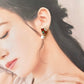 Imari Ware Kintsugi Titanium Earrings Gold Carnelian