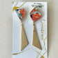 Imari Ware Kintsugi Titanium Earrings Gold Carnelian