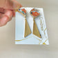 Imari Ware Kintsugi Titanium Earrings Gold Carnelian