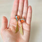 Imari Ware Kintsugi Titanium Earrings Gold Carnelian