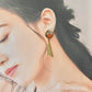 Imari Ware Kintsugi Titanium Earrings Gold Carnelian