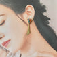 Imari Ware Kintsugi Titanium Earrings Gold Carnelian