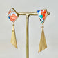 Imari Ware Kintsugi Titanium Earrings Gold Carnelian