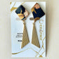 Imari Ware Kintsugi Titanium Earrings Gold Carnelian