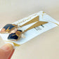 Imari Ware Kintsugi Titanium Earrings Gold Carnelian