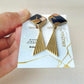 Imari Ware Kintsugi Titanium Earrings Gold Carnelian