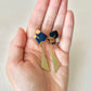 Imari Ware Kintsugi Titanium Earrings Gold Carnelian