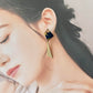 Imari Ware Kintsugi Titanium Earrings Gold Carnelian