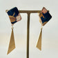Imari Ware Kintsugi Titanium Earrings Gold Carnelian