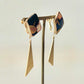 Imari Ware Kintsugi Titanium Earrings Gold Carnelian