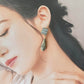Imari Ware Kintsugi Titanium Earrings Gold Carnelian