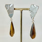 Imari Ware Kintsugi Titanium Earrings Gold Carnelian