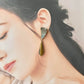 Imari Ware Kintsugi Titanium Earrings Gold Carnelian