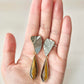 Imari Ware Kintsugi Titanium Earrings Gold Carnelian