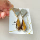 Imari Ware Kintsugi Titanium Earrings Gold Carnelian