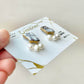Imari Ware Kintsugi Titanium Earrings Gold Carnelian