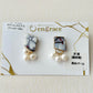 Imari Ware Kintsugi Titanium Earrings Gold Carnelian