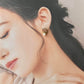 Imari Ware Kintsugi Titanium Earrings Gold Carnelian