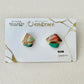 Imari Ware Kintsugi Titanium Earrings Gold Carnelian