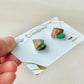 Imari Ware Kintsugi Titanium Earrings Gold Carnelian